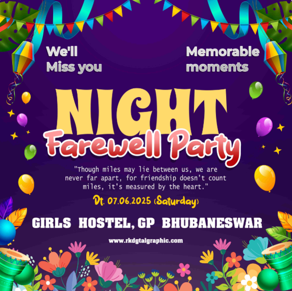thumbnail Night Farewell Party PSD Template  4x4 Size Editable Banner